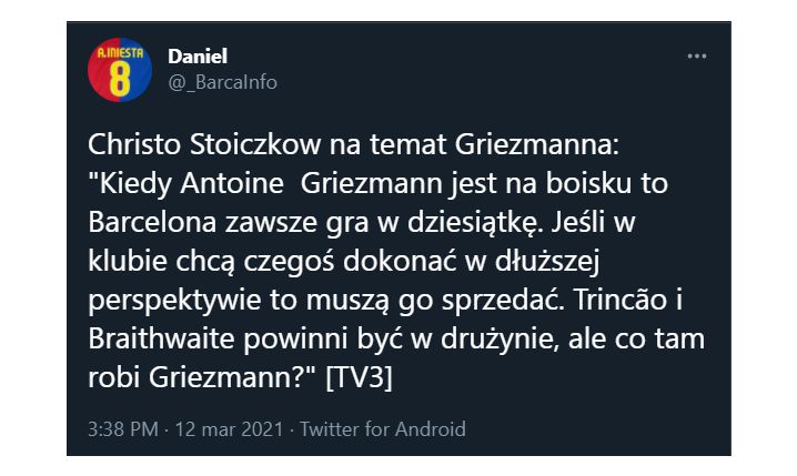 Stoiczkow OSTRO przejechał się po Griezmannie!